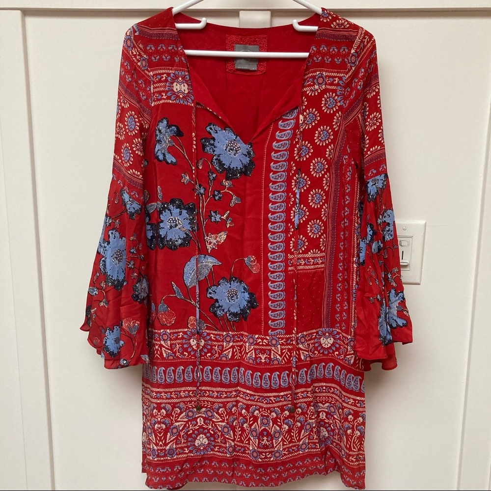 Anthro Silk Boho Dress